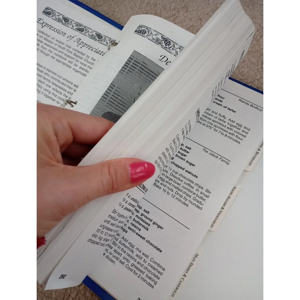 Recipes Cookbook South Fork Baptist Church Winston Salem, NC 1998‎ Binder
